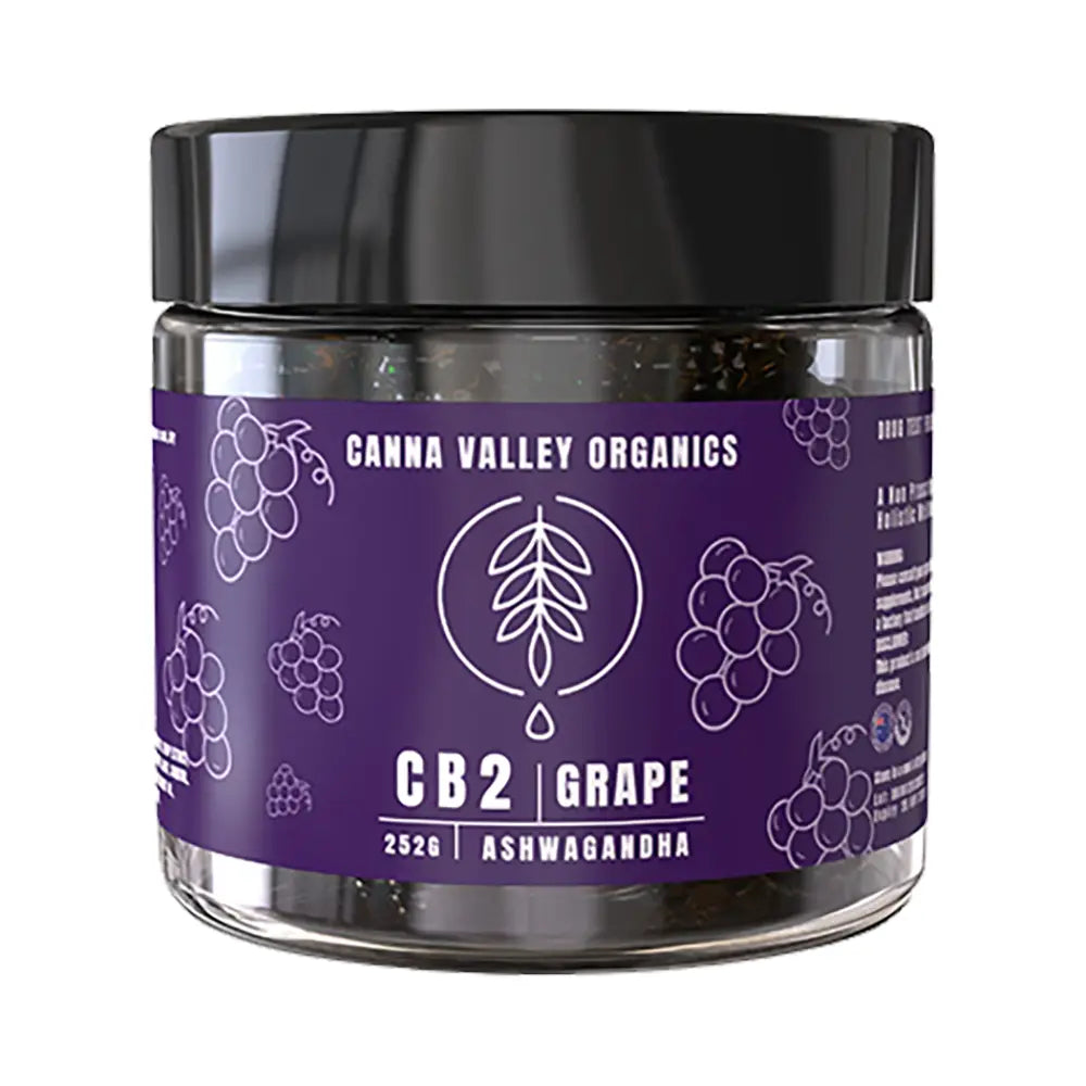 Canna Valley Organics Ashwagandha & CB2 Grape Gummies (Terpenes)