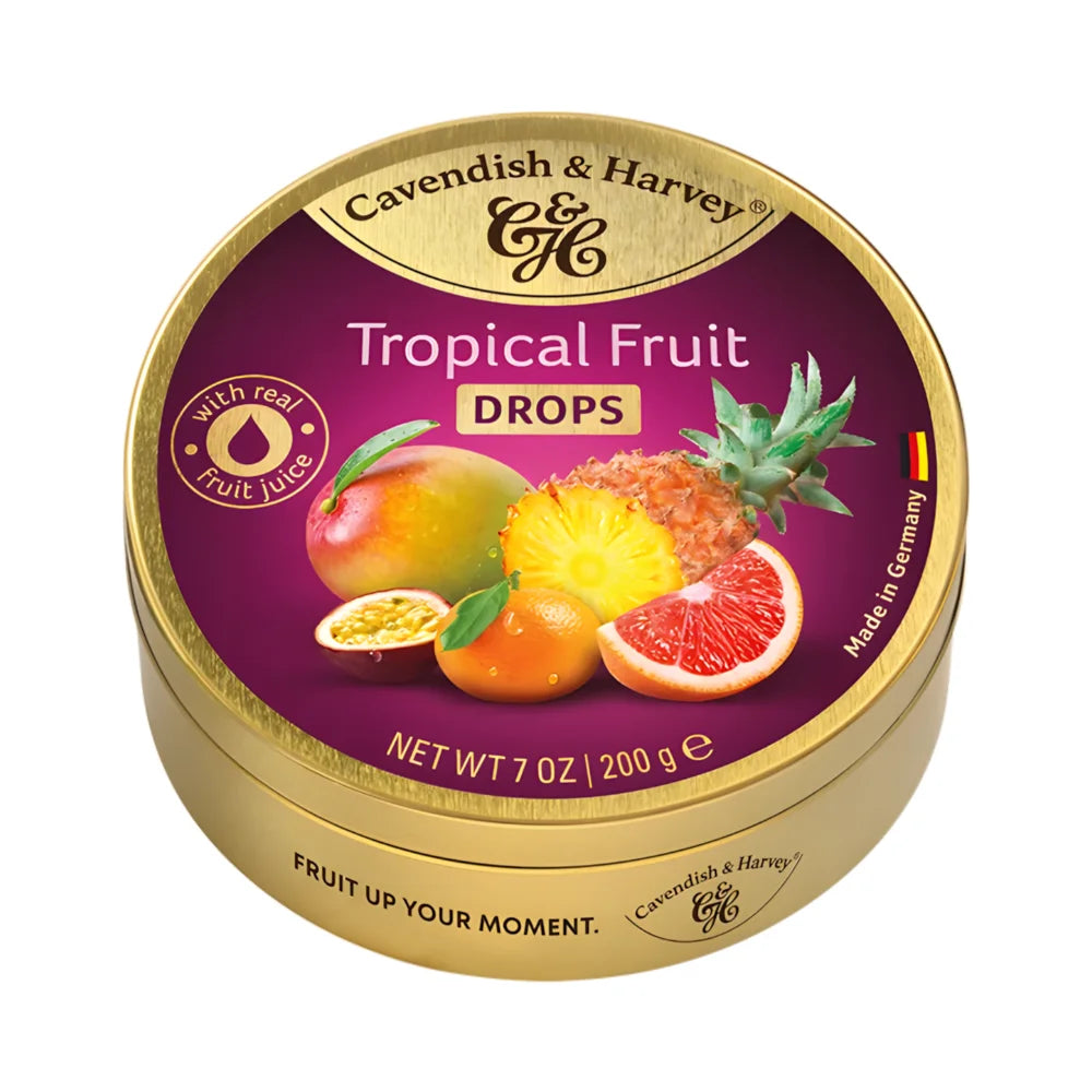 Cavendish & Harvey Candy Drops sweets, Tropical Fruit Drops (Confectionery)