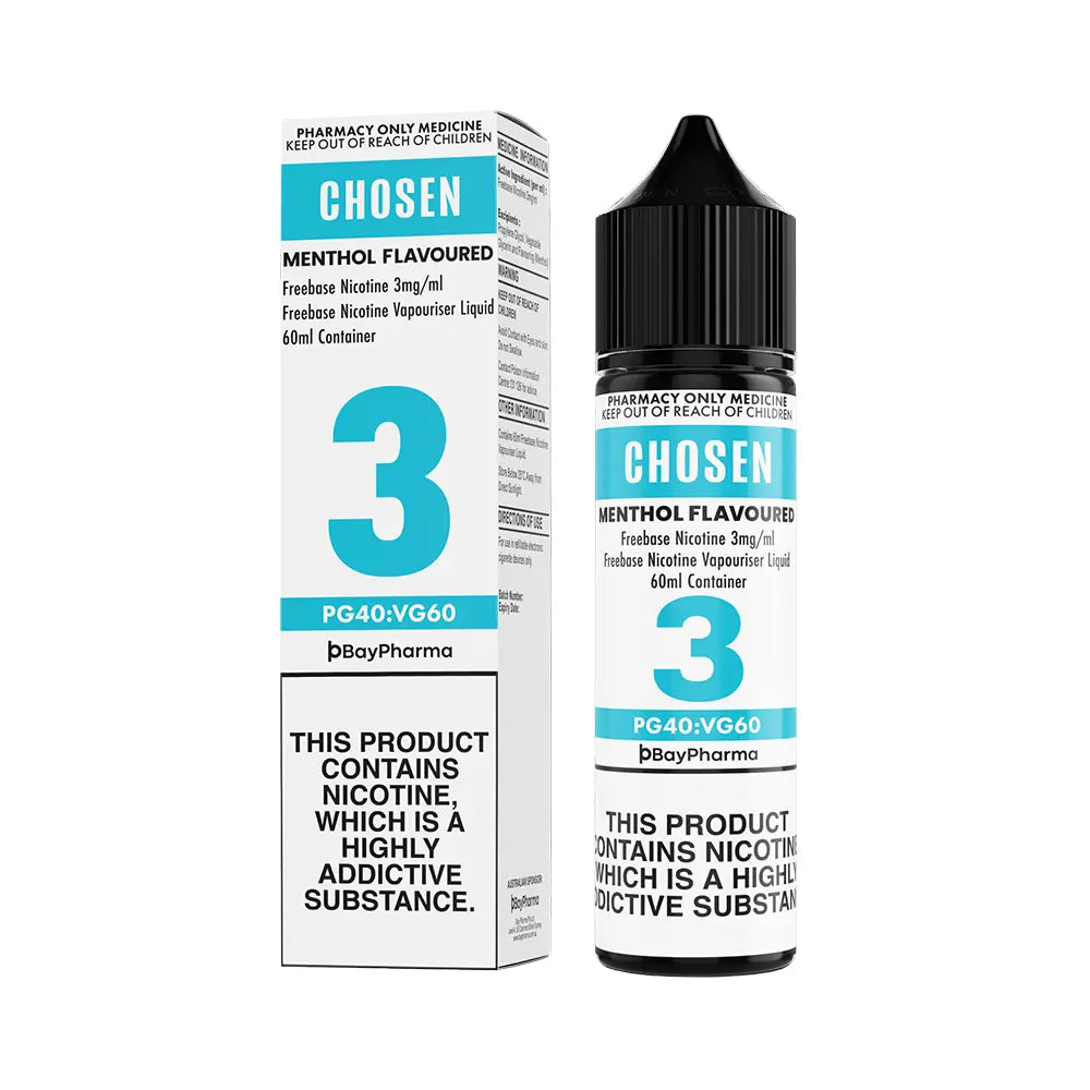 Chosen menthol 60mL freebase nicotine liquid 3mg