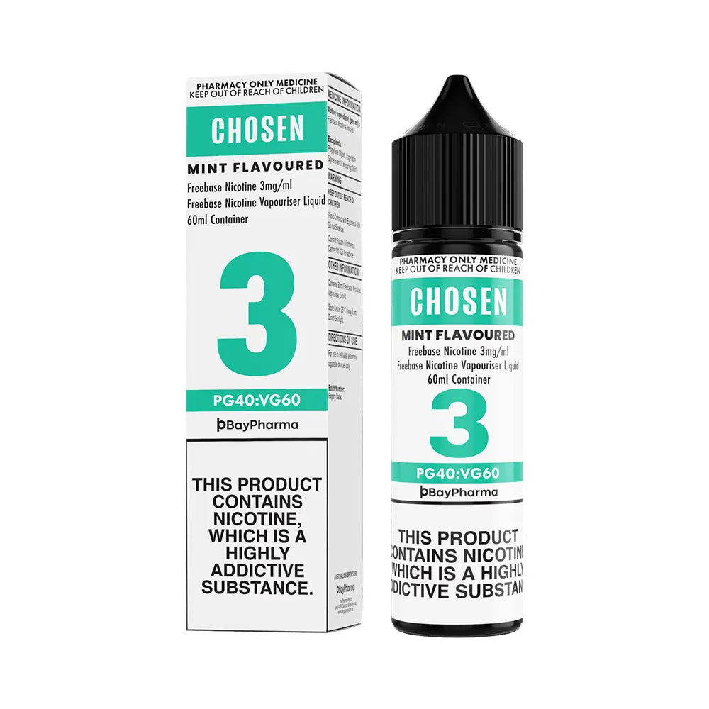 Chosen Mint 60mL - Nicotine Freebase | Pharmacy World Australia