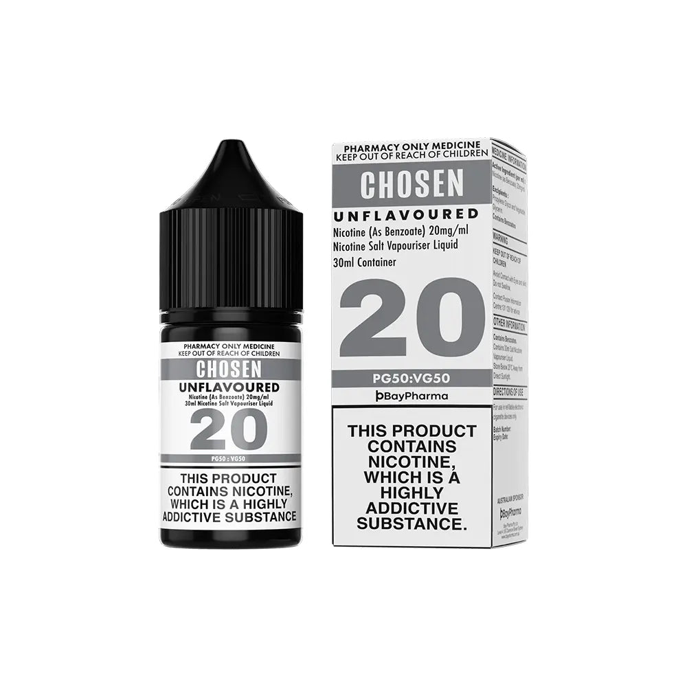 Chosen Unflavoured 30mL - Nicotine Salt | Pharmacy World Australia