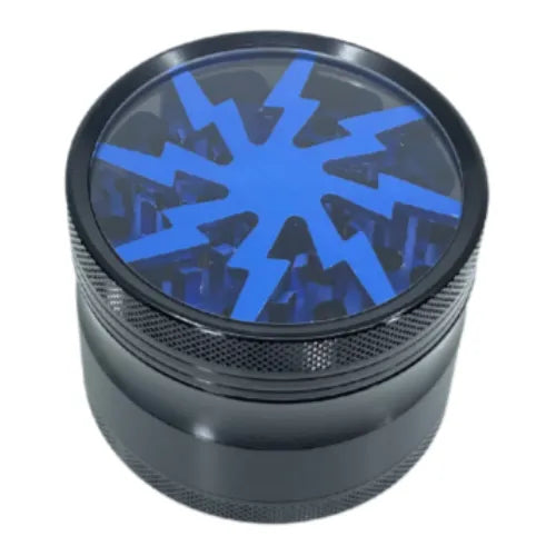FlashFusion Herb Mill Grinder - 4 Piece, Blue (Dry Herb)