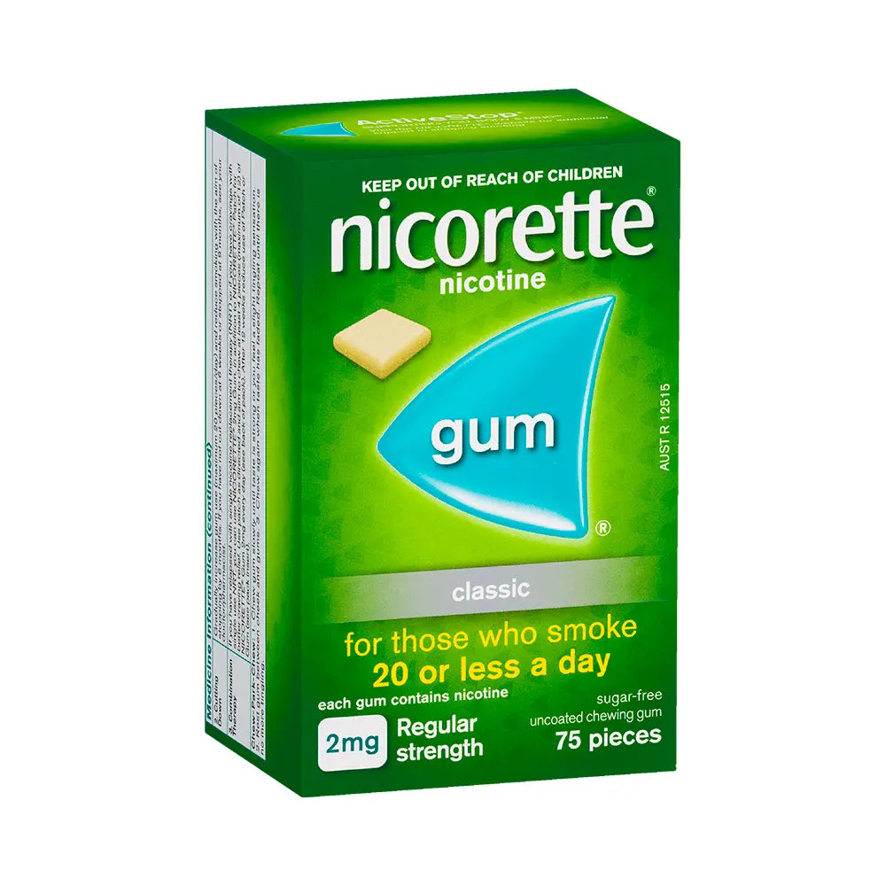 Nicorette Quit Smoking Regular Strength Nicotine Gum Classic ‚ 75 pieces (Smoking Deterrents)