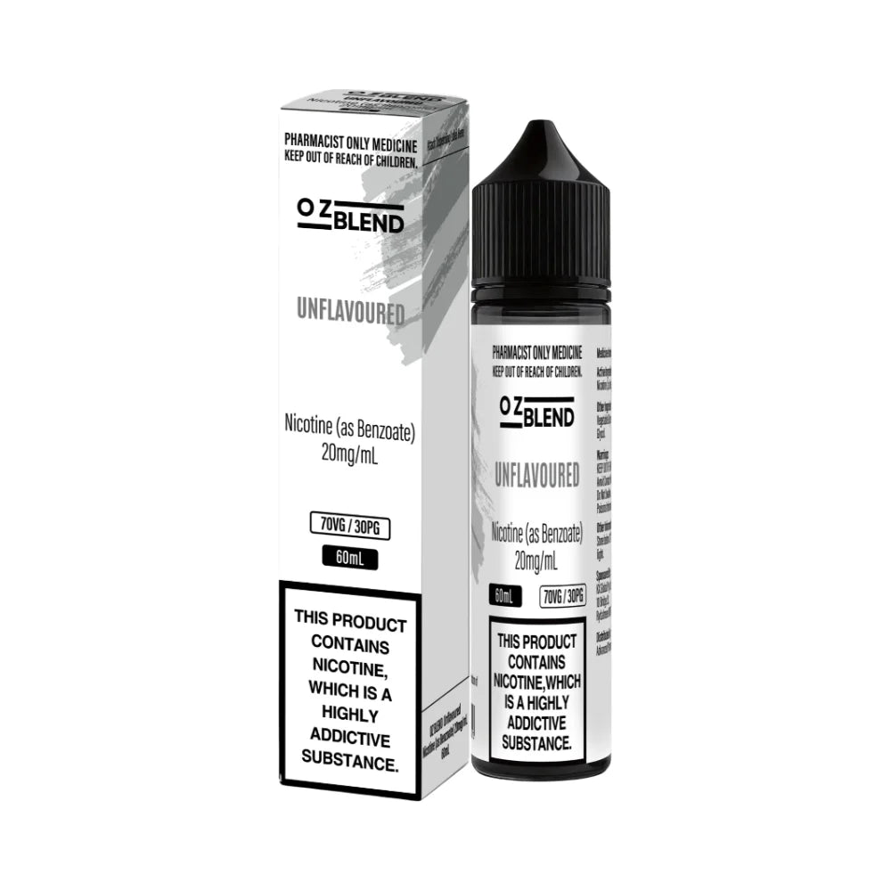 OZ Blend unflavoured 60mL nicotine salt liquid 20mg