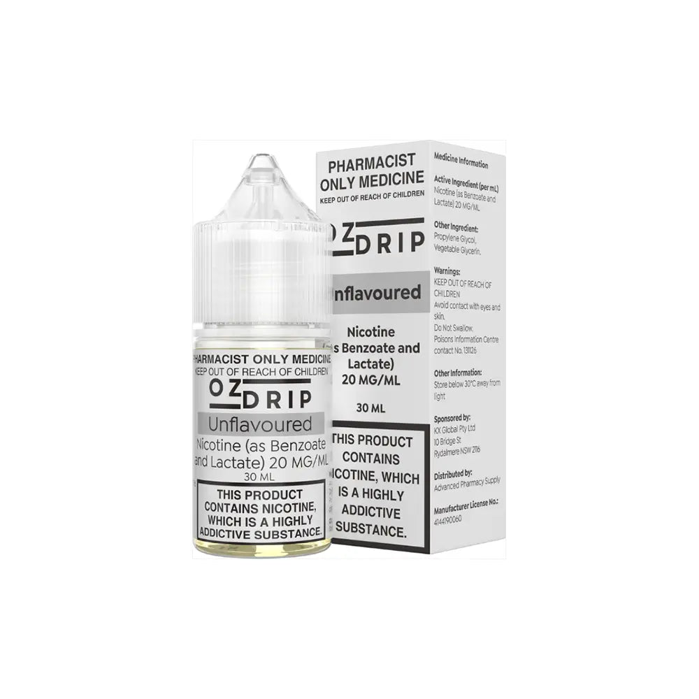 OZ Drip Unflavoured 30mL - Nicotine Salt, 20mg/mL Vape Liquid