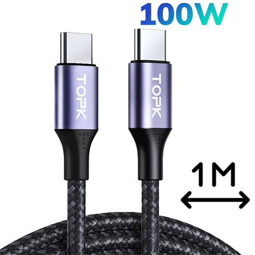 TOPK AC10 Type-C to Type-C 100W Cable, 1M (Chargers & Cables)