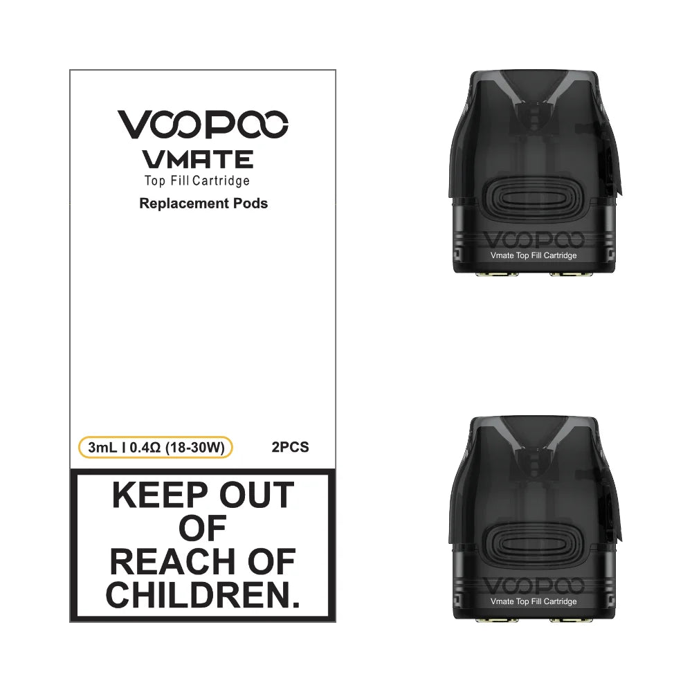 VooPoo VMate 0.4ohm top fill cartridge replacement 3mL pods 2 pack