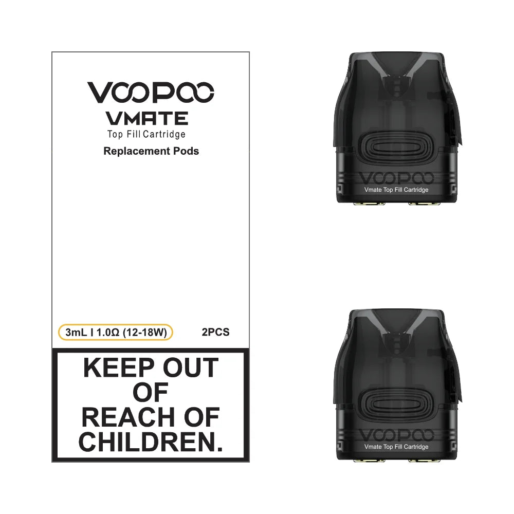 VooPoo VMate 1.0ohm top fill cartridge replacement 3mL pods 2 pack