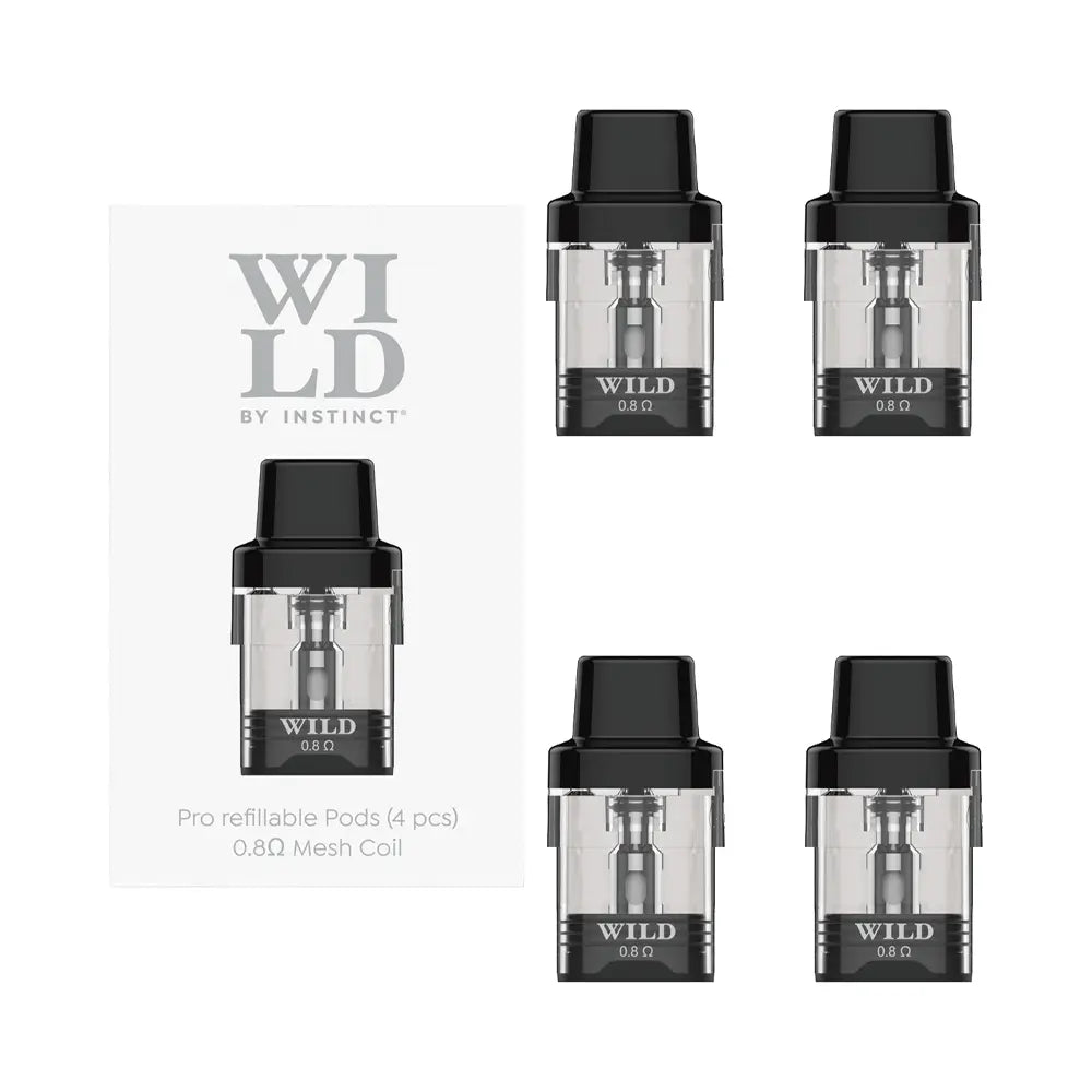Wild by Instinct Pro Pod Replacement Pods (4pk), 0.8ohm (Coils & Pods)