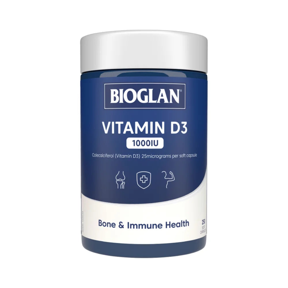 Bioglan Vitamin D3 tub with 250 soft capsules