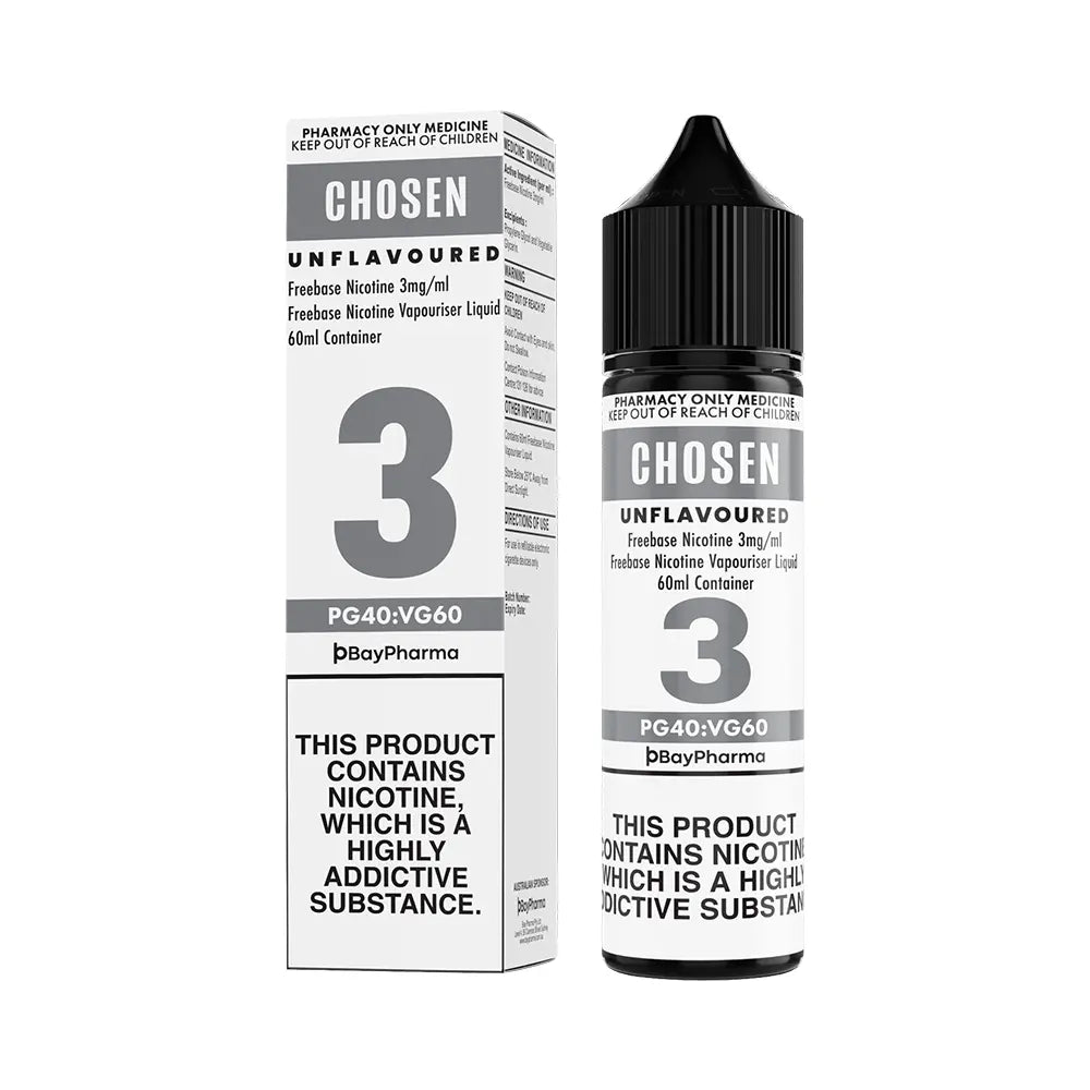 Freebase Chosen Unflavoured 60mL - Nicotine Freebase | Pharmacy World Australia