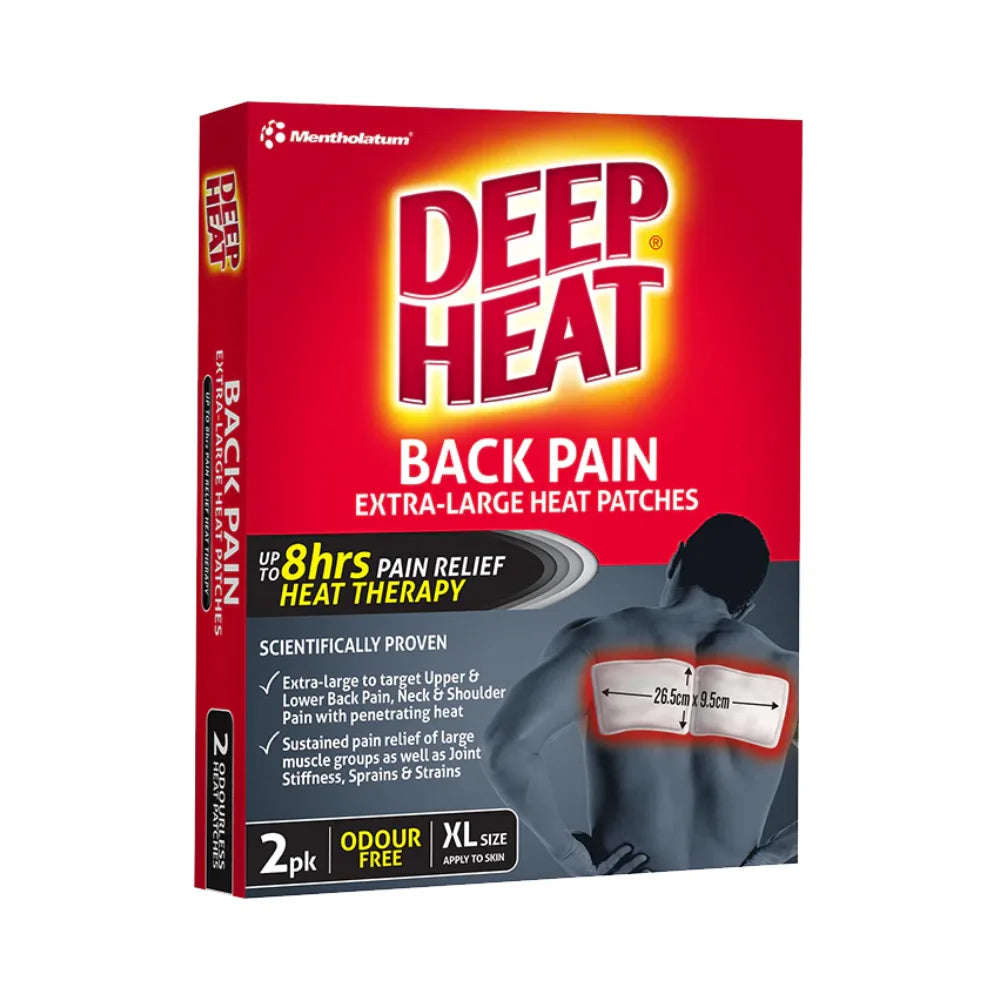 Deep Heat Back Pain Extra-Large Heat Patches | Pharmacy World Australia