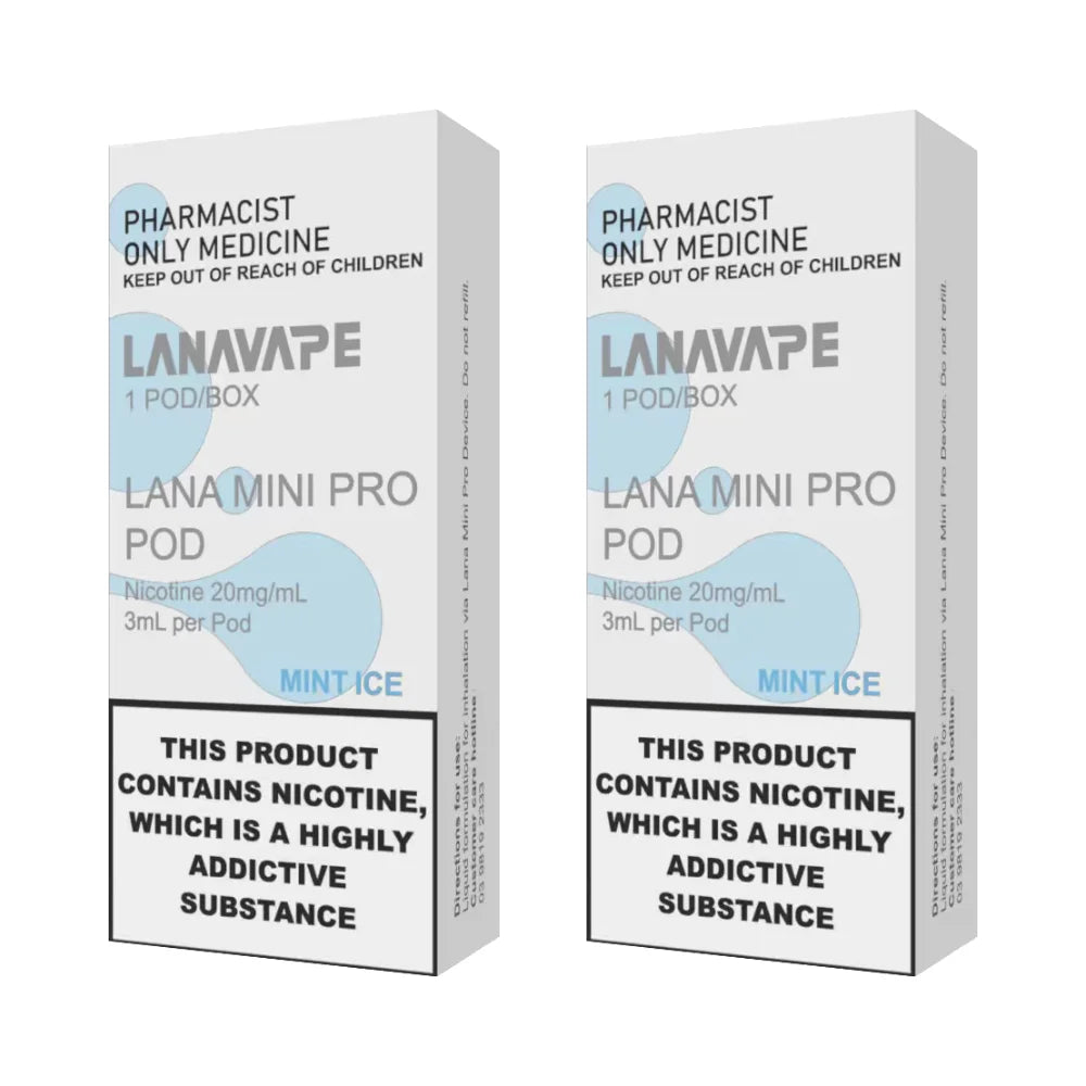 LANA Mini Pro Mint Ice Pods 3mL - Nicotine Salt (2pk) - 20mg/mL