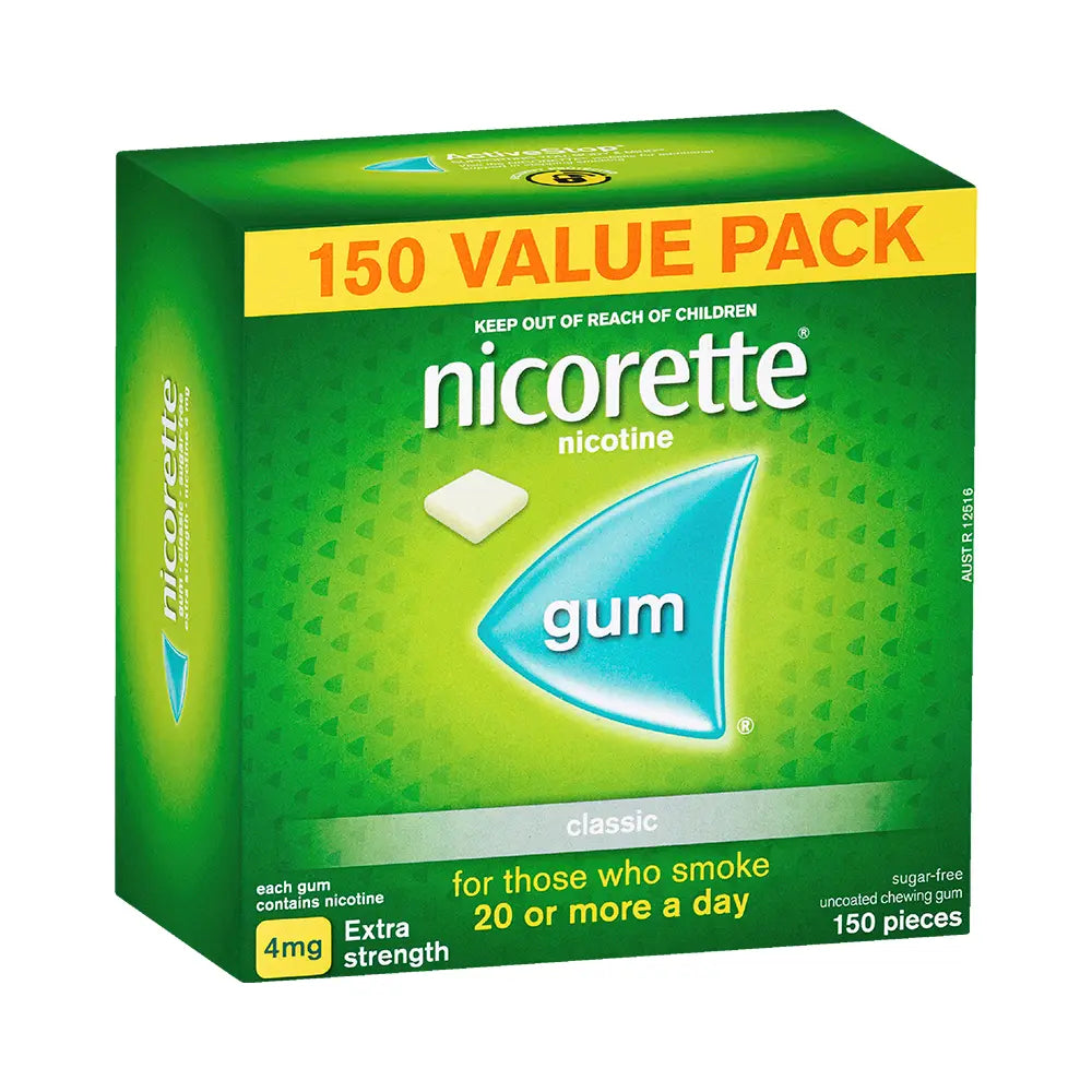 Nicorette Quit Smoking Extra Strength Nicotine Gum Classic, 150 pieces value pack (4mg).