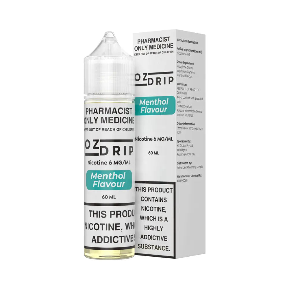 OZ Drip Menthol 60mL - Nicotine Freebase