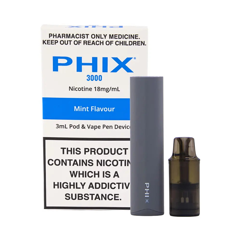 Phix 3000 Device with Phix 3000 3mL Mint Nicotine Pod