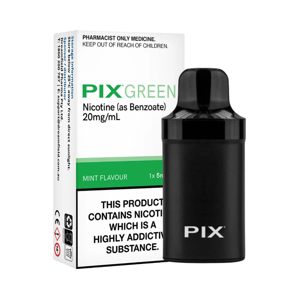 PIX Green Mint 20mg pre-filled pods