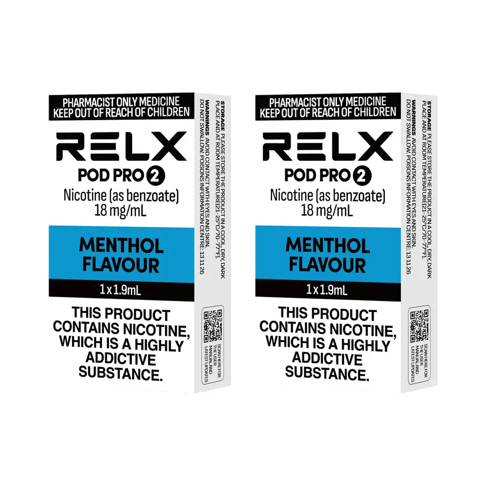 Relx Pod Pro 2 replacement pods Menthol flavour in 18mg