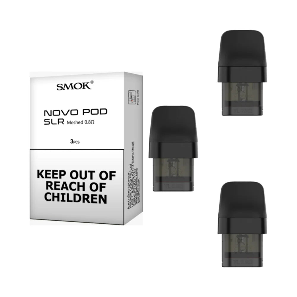 SMOK NOVO SLR Replacement Pods (3pk) Meshed 0.8ohm (Coils & Pods) 2mL