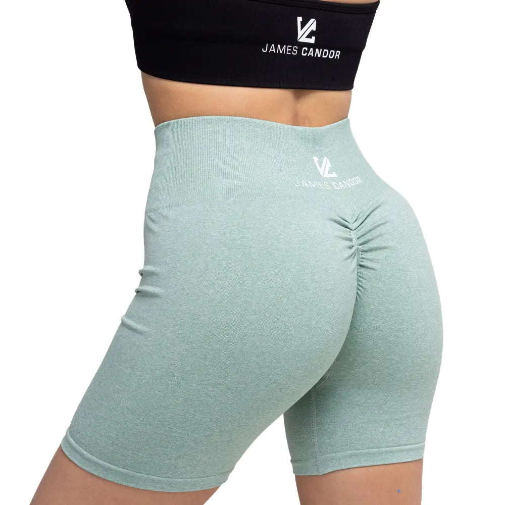 Seamless Scrunch Booty Shorts, Green, Activewear
