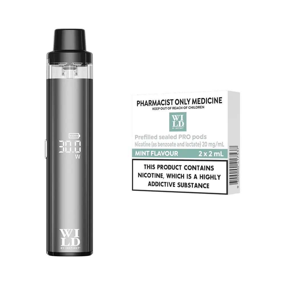 Wild pro pod kit with pre filled mint flavour pod in 20mg 2 pack