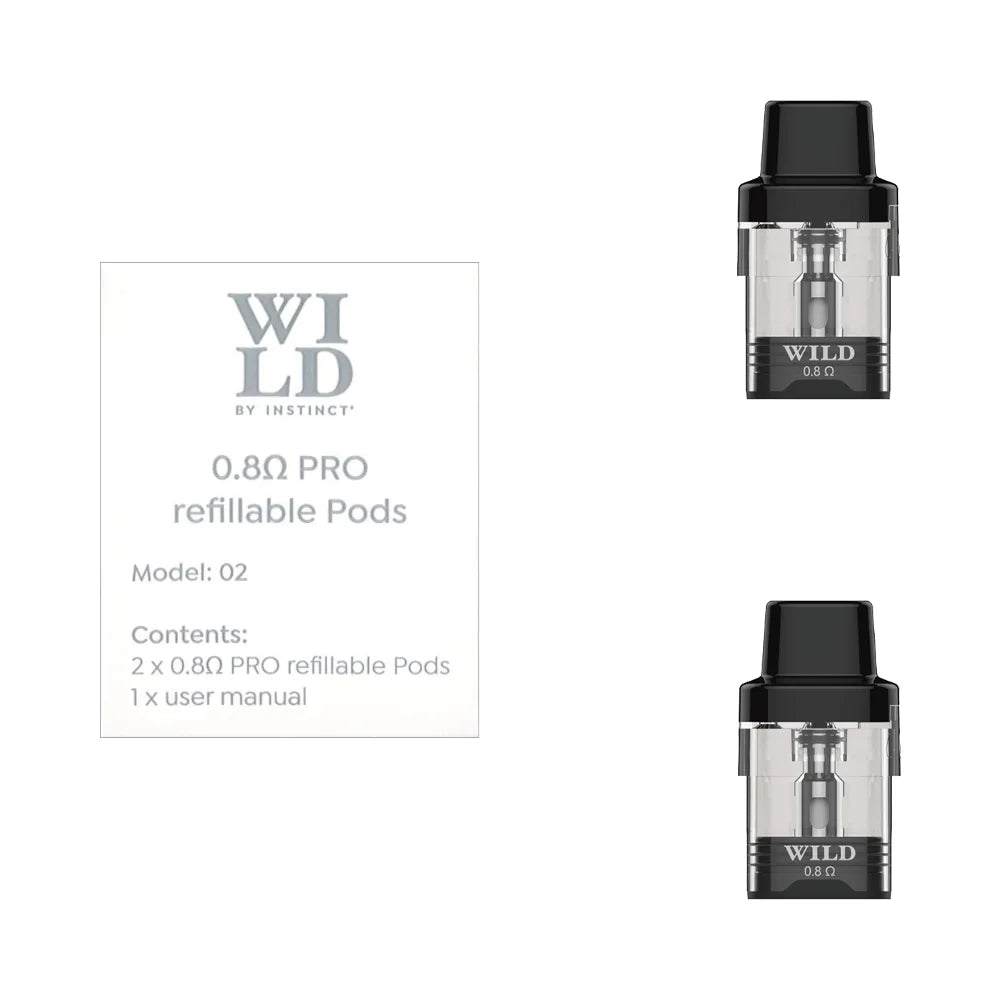 Wild by Instinct Pro Pod Replacement Pods (2pk), 0.8ohm (Coils & Pods)